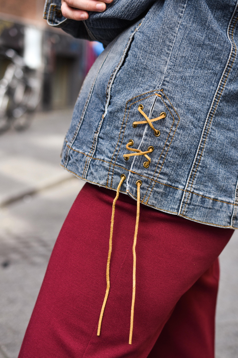 Denim Jacket with suede laces