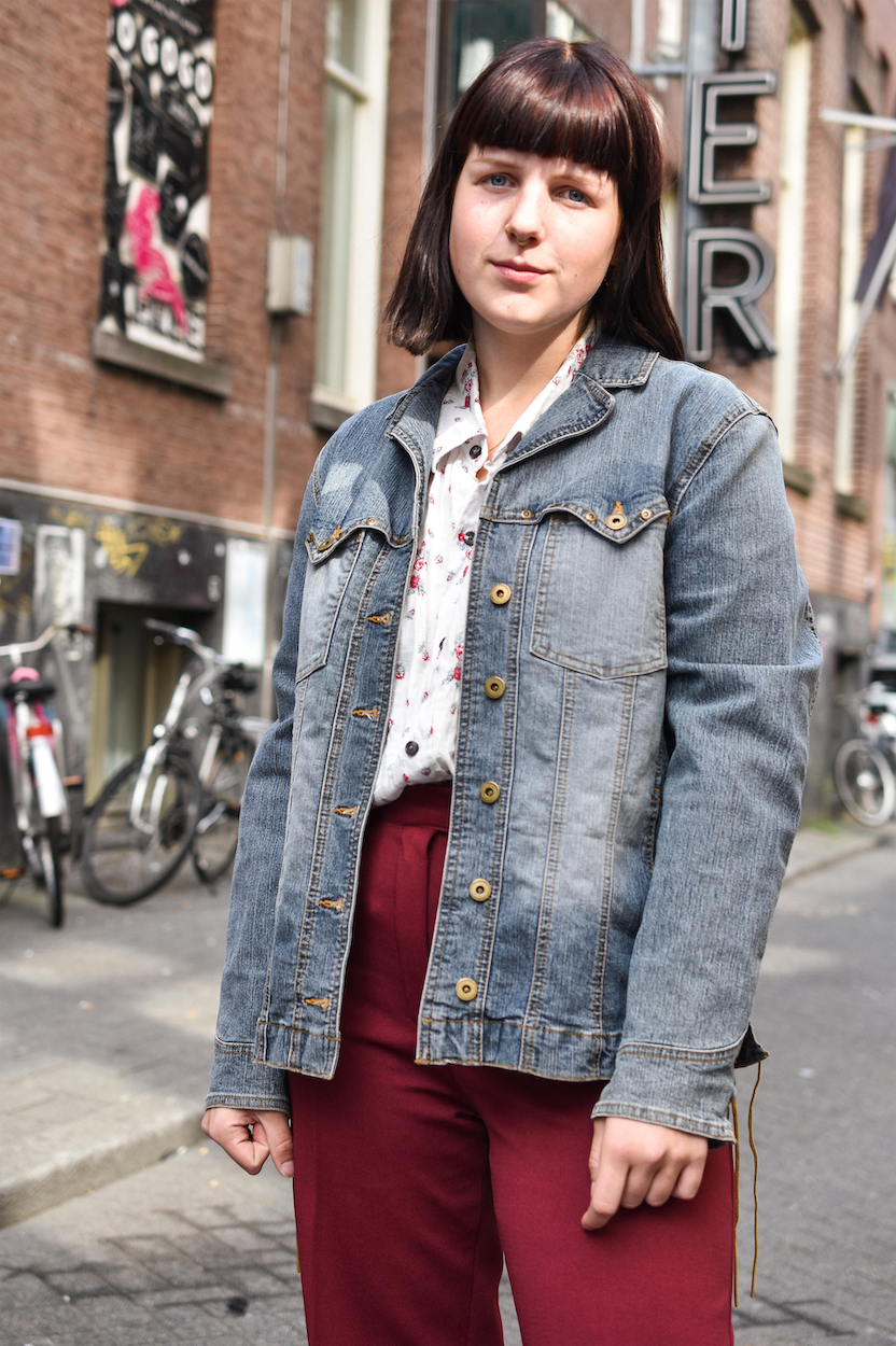 Denim Jacket with suede laces